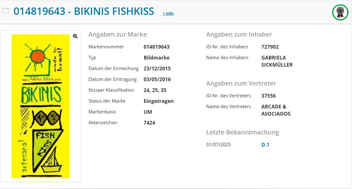FISHKISS Markenanmeldung